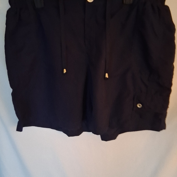 Women's Dark Blue Cargo Shorts - Picture 2 of 5